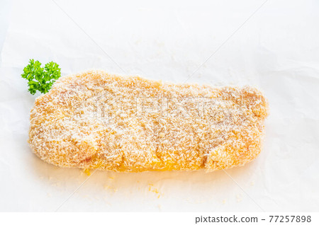 Pork cutlet with bread crumbs 77257898