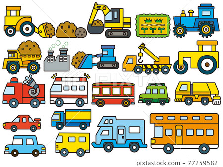Vehicles, working cars, illustrations, material sets (No. 3) 77259582