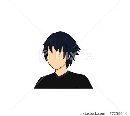 Black hair male icon - Stock Illustration [77259644] - PIXTA