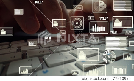 Creative visual of business big data and finance analysis on computer 77260953