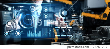 Advanced robot arm system for digital industry and factory robotic technology Advanced robot arm system for digital industry and factory robotic technology 77261207