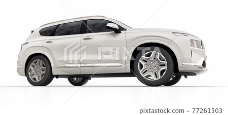 Big city white crossover on a white background. 3d rendering. Big city white crossover on a white background. 3d rendering. 77261503