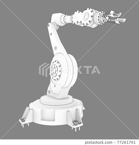 Robotic arm for any work in a factory or production. Mechatronic equipment for complex tasks. 3d illustration. 77261701