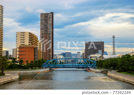 bridge  skyscrapers, Tokyo, Japan, future concept 77262289