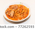 Photographing a Korean dish of pork kimchi stew on a plate. Photographing a Korean dish of pork kimchi stew on a plate. 77262593