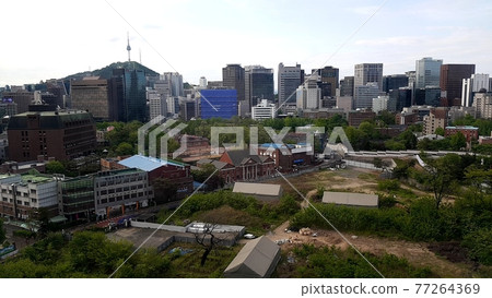 Seoul City. Jung-gu. Namsan Tower. Building. City. Morning Seoul City. Jung-gu. Namsan Tower. Building. City. Morning 77264369