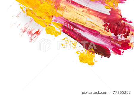 brush strokes with paint on paper. purple and gold brush strokes with paint on paper. purple and gold 77265292