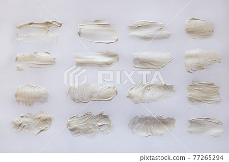 silver brush strokes with paint on paper silver brush strokes with paint on paper 77265294