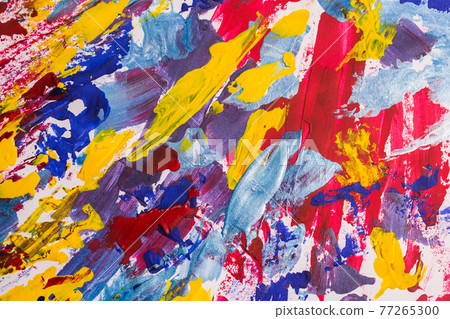 oil paint brush strokes on paper. multicoloure 77265300