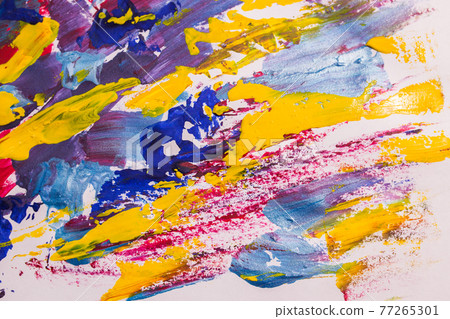 oil paint brush strokes on paper. multicoloure 77265301