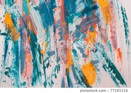 oil paint brush strokes on paper. multicoloure oil paint brush strokes on paper. multicoloure 77265316