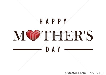 happy Mother's Day greeting banner with red heart 77265410