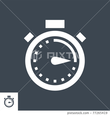 Stopwatch Vector Glyph Icon - Stock Illustration [77265419] - PIXTA