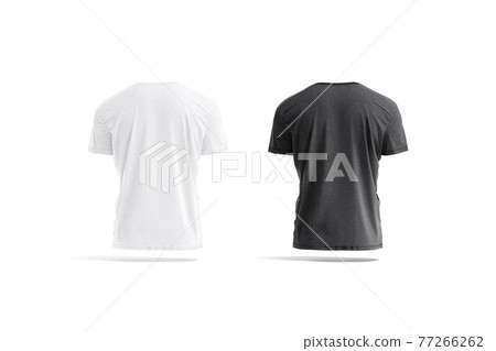 Blank black and white wrinkled t-shirt mockup set, back view Blank black and white wrinkled t-shirt mockup set, back view 77266262