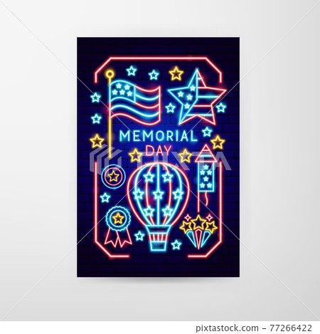 Memorial Day Neon Flyer Memorial Day Neon Flyer 77266422