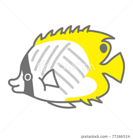 Illustration of a threadfin butterflyfish Illustration of a threadfin butterflyfish 77266524