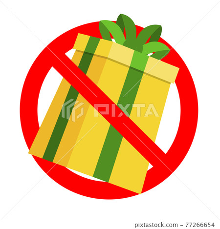 Prohibit sign and no gift and surprise, prohibitory present Prohibit sign and no gift and surprise, prohibitory present 77266654