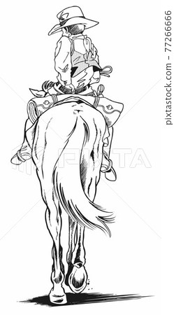 Western, horseback riding, rear view Western, horseback riding, rear view 77266666