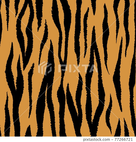 Tiger seamless pattern. Bengal cat orange safari repeat print. Vector wild animal skin art. Tiger seamless pattern. Bengal cat orange safari repeat print. Vector wild animal skin art. 77266721