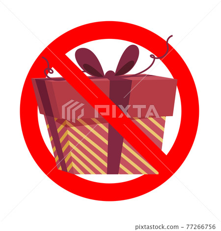 Prohibit icon, no gift and surprise, prohibitory symbol Prohibit icon, no gift and surprise, prohibitory symbol 77266756