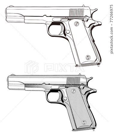 Gun, GUN, Illustration, 45, USA, Side 02 Gun, GUN, Illustration, 45, USA, Side 02 77266975
