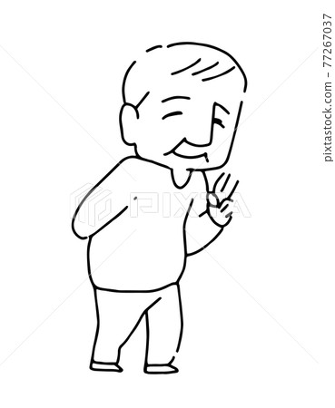 爺爺做和平爺爺男的簡單單色矢量圖 爺爺做和平爺爺男的簡單單色矢量圖 77267037