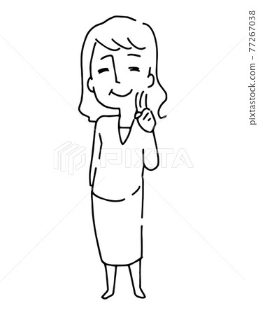 Grandma's simple monochrome vector illustration, grandmother, female 77267038