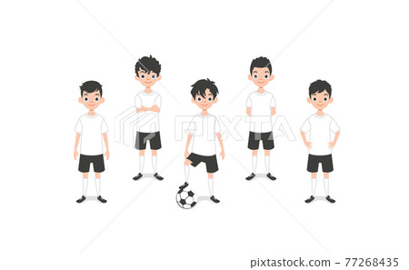 Illustration material Boys playing soccer Soccer team 77268435