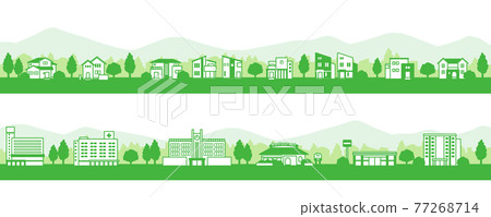 Illustration of a cityscape with modern houses Illustration of a cityscape with modern houses 77268714