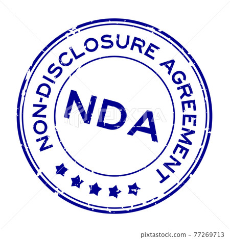 Grunge blue NDA Non-disclosure agreement word round rubber seal stamp on white background Grunge blue NDA Non-disclosure agreement word round rubber seal stamp on white background 77269713