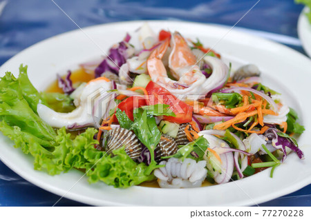 spicy salad or spicy seafood salad, Thai salad spicy salad or spicy seafood salad, Thai salad 77270228