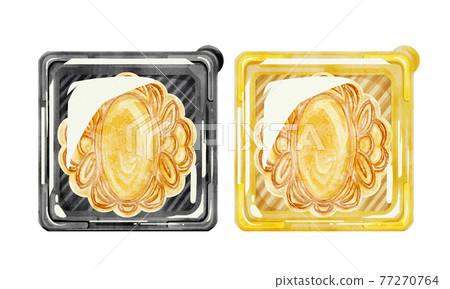 手繪水彩風格的塑料盒月餅插圖 手繪水彩風格的塑料盒月餅插圖 77270764