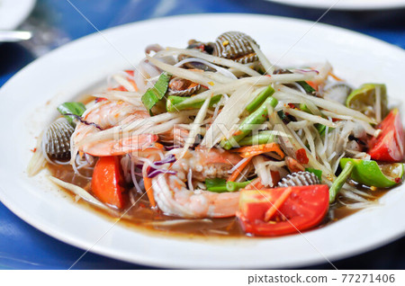 papaya salad, som tam or spicy shrimp and shell salad papaya salad, som tam or spicy shrimp and shell salad 77271406