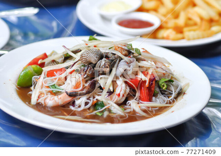 papaya salad, som tam or spicy shrimp and shell salad papaya salad, som tam or spicy shrimp and shell salad 77271409