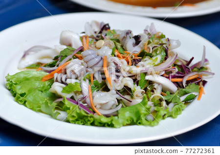 spicy salad or spicy squid salad, Thai spicy salad spicy salad or spicy squid salad, Thai spicy salad 77272361