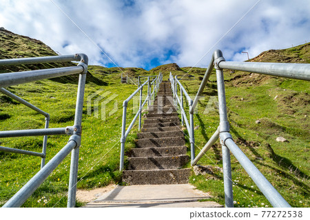 The stairs down to the Silver Strand in County Donegal - Ireland 77272538