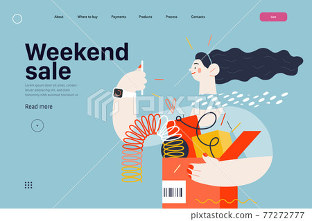 Discounts, sale, promotion, web template. Flat vector 77272777