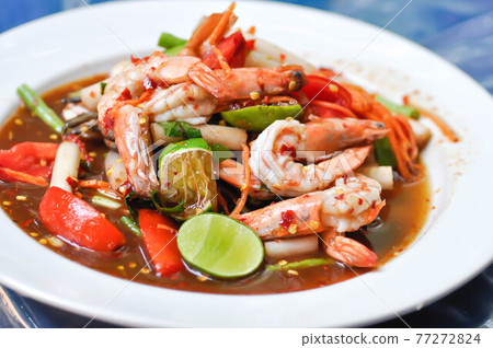 spicy salad or spicy shrimp salad, som tam spicy salad or spicy shrimp salad, som tam 77272824