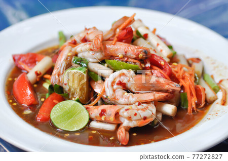 spicy salad or spicy shrimp salad, som tam spicy salad or spicy shrimp salad, som tam 77272827