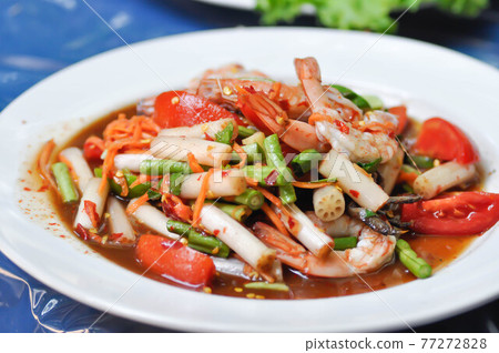 spicy salad or spicy shrimp salad, som tam spicy salad or spicy shrimp salad, som tam 77272828