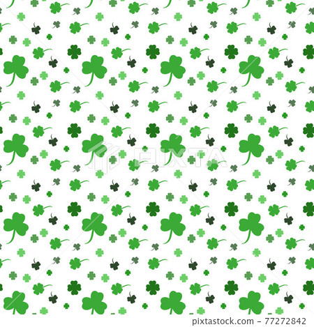 Vector St. Patrick's day seamless pattern with green shamrock leaves on a white background. Vector St. Patrick's day seamless pattern with green shamrock leaves on a white background. 77272842