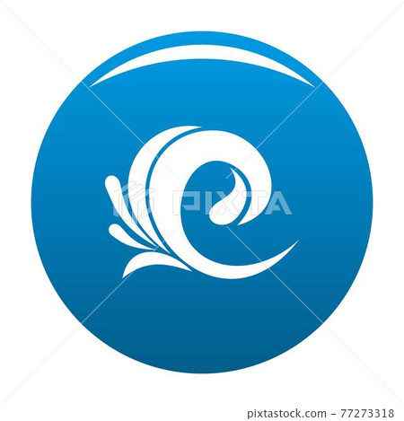 Wave tsunami icon blue vector 77273318