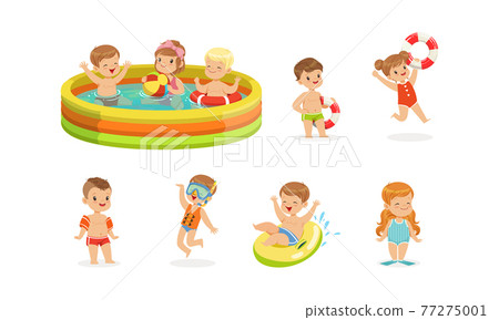 Swimming Clipart-kids enjoying playing inside swimming pool clipart