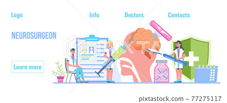 Neurosurgeon concept vector for medical landing page. Neurologist treat brain. Neurology, dementia, Alzheimer metaphor. Multiple sclerosis, mental health illustration. Examination psychiatric Neurosurgeon concept vector for medical landing page. Neurologist treat brain. Neurology, dementia, Alzheimer metaphor. Multiple sclerosis, mental health illustration. Examination psychiatric 77275117