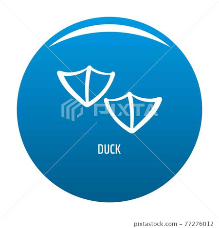 Duck step icon blue vector Duck step icon blue vector 77276012