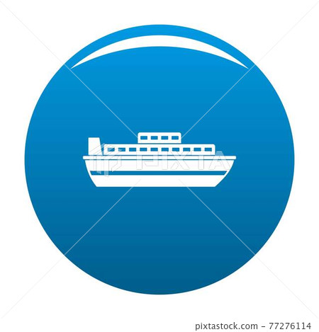 Ship travel cruise icon blue vector 77276114