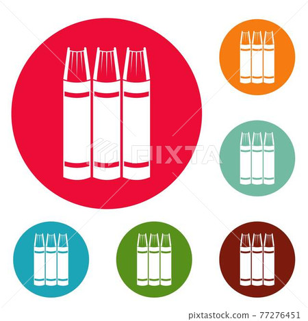 Book pile icons circle set vector 77276451