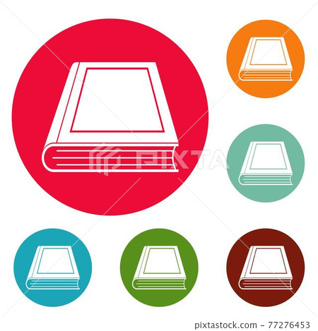 Book closed icons circle set vector 77276453