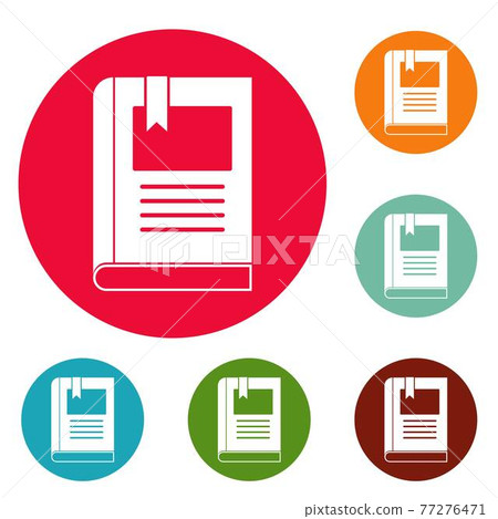 Bookstore icons circle set vector 77276471