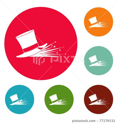 Magic hat icons circle set vector Magic hat icons circle set vector 77276532